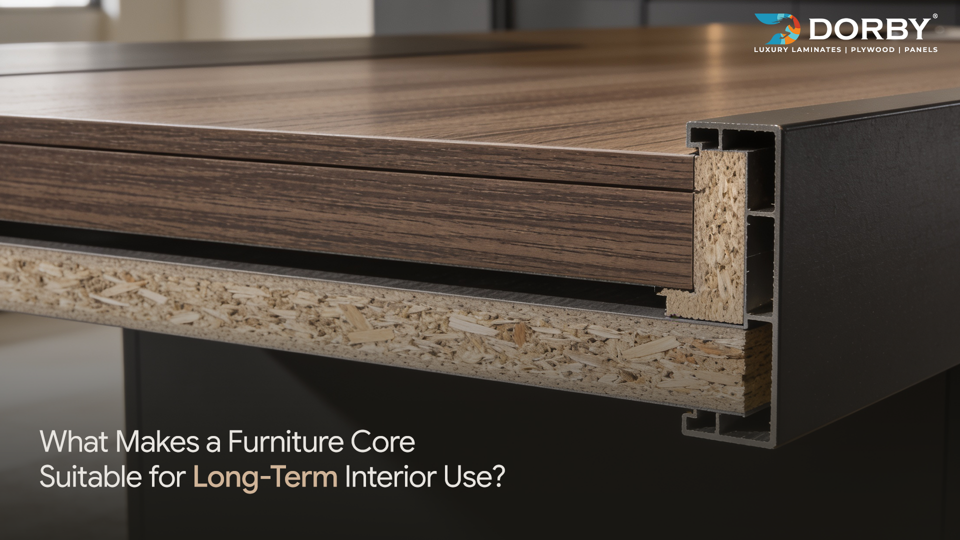 What makes a furniture core suitable for long-term interior use