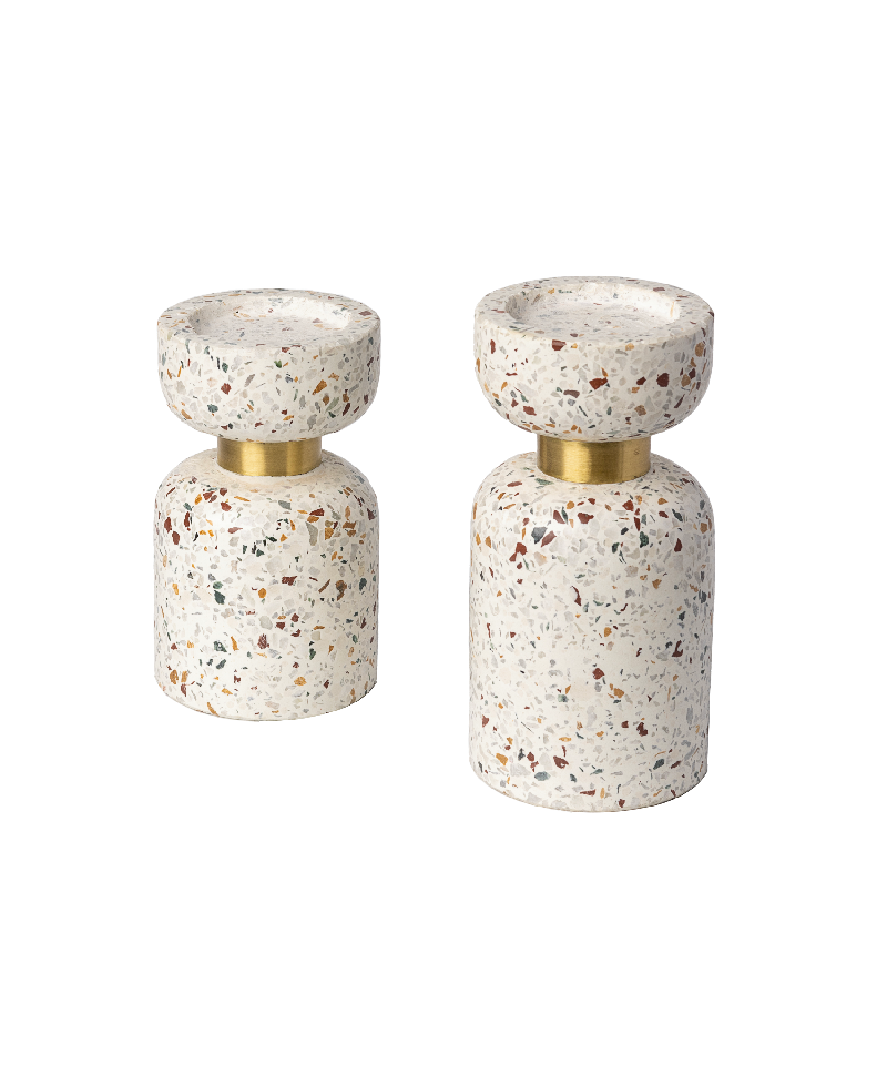 Terrazo Candleholders Set