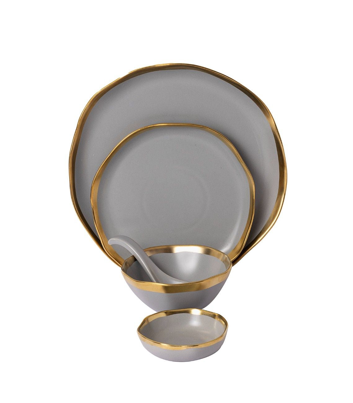 Stylish Gold Edged Tableware for set of 6