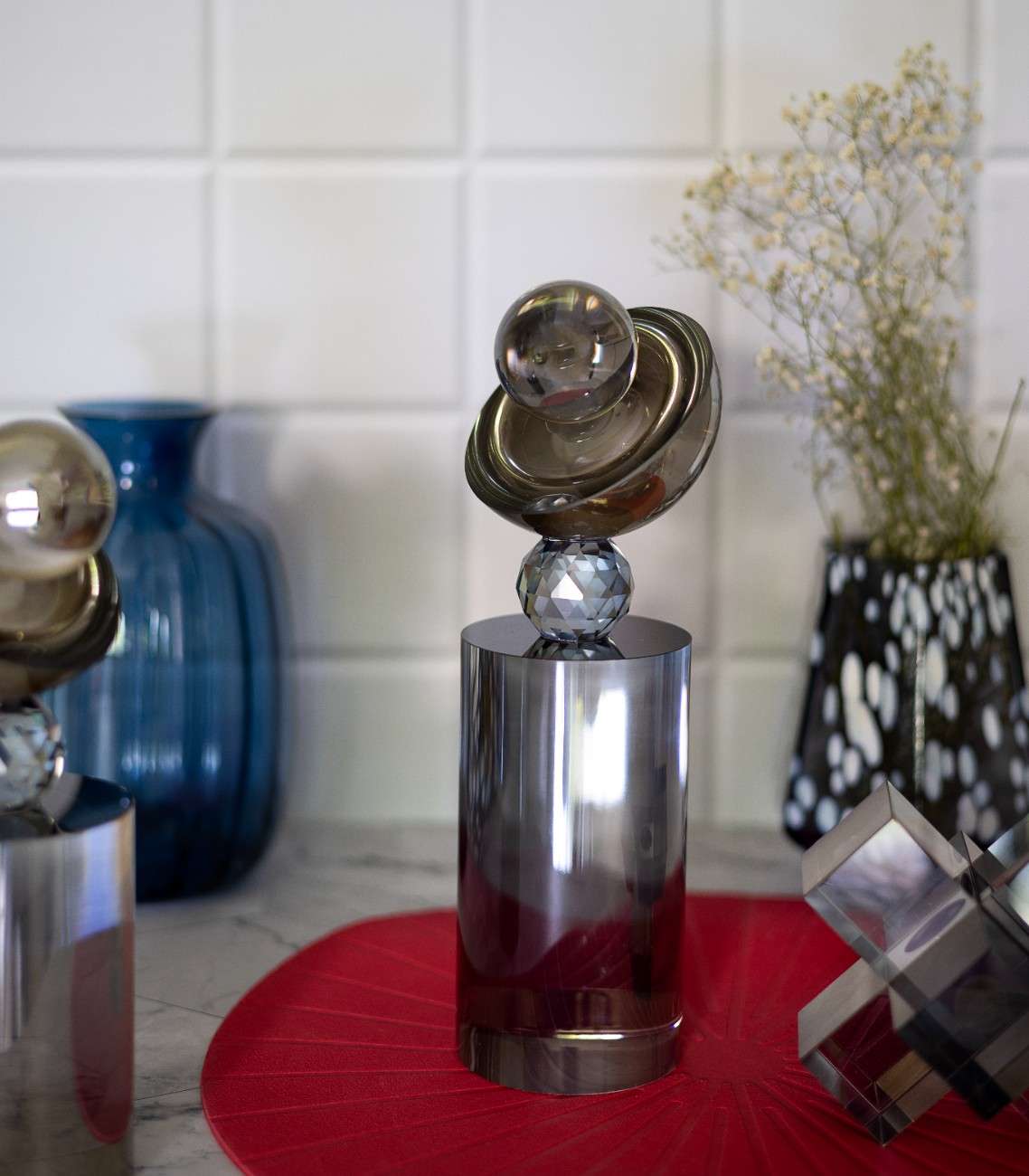 Crescent Candleholder Gold Finish