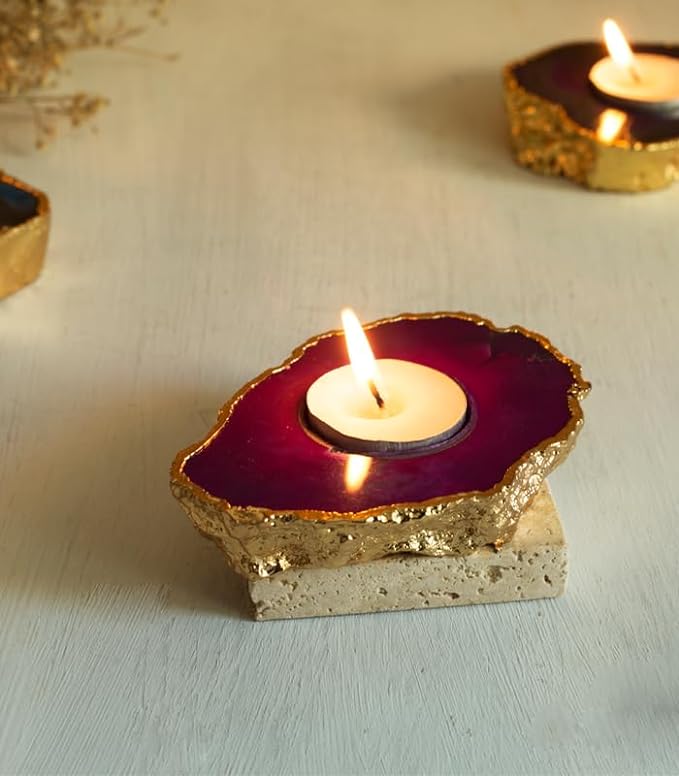 Garnet Agate Tealight Holder