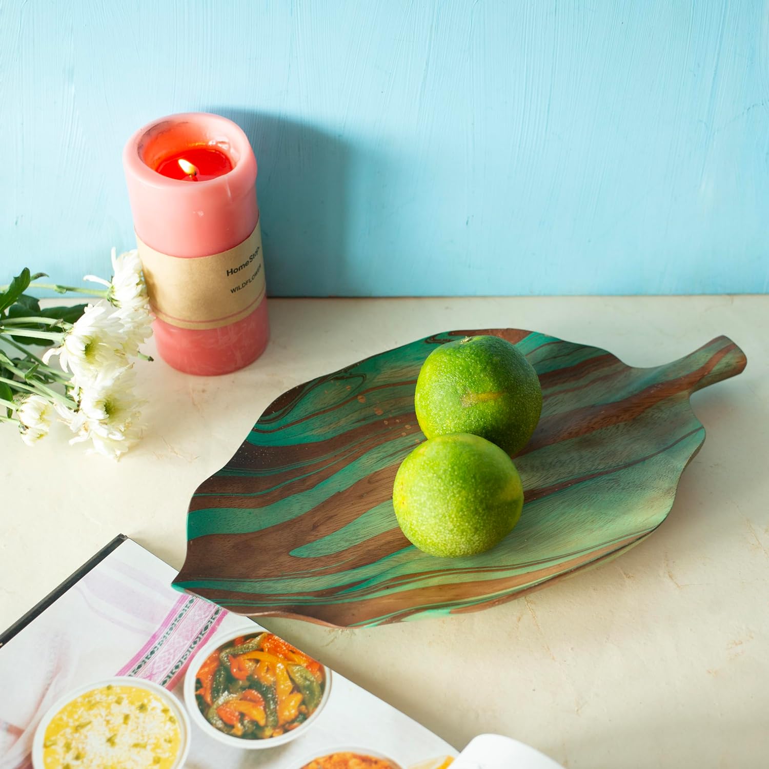 Northern Lights Leaf Platter