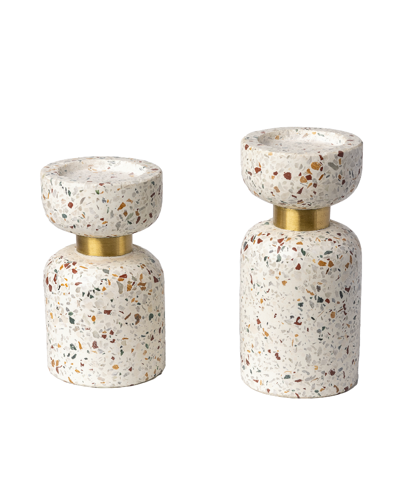 Terrazo Candleholders Set