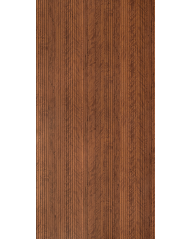 wooden finish fluted laminate brown