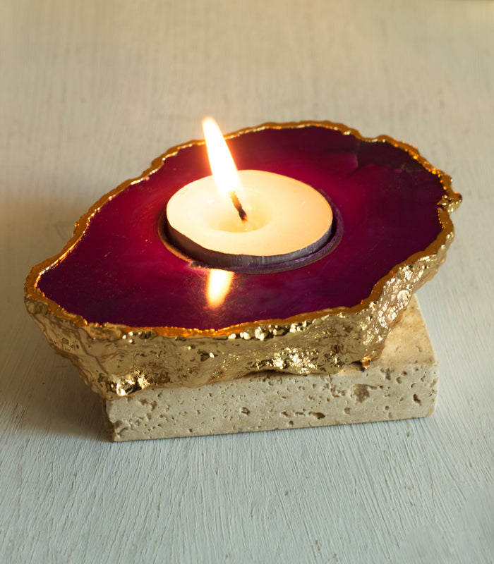 Garnet Agate Tealight Holder