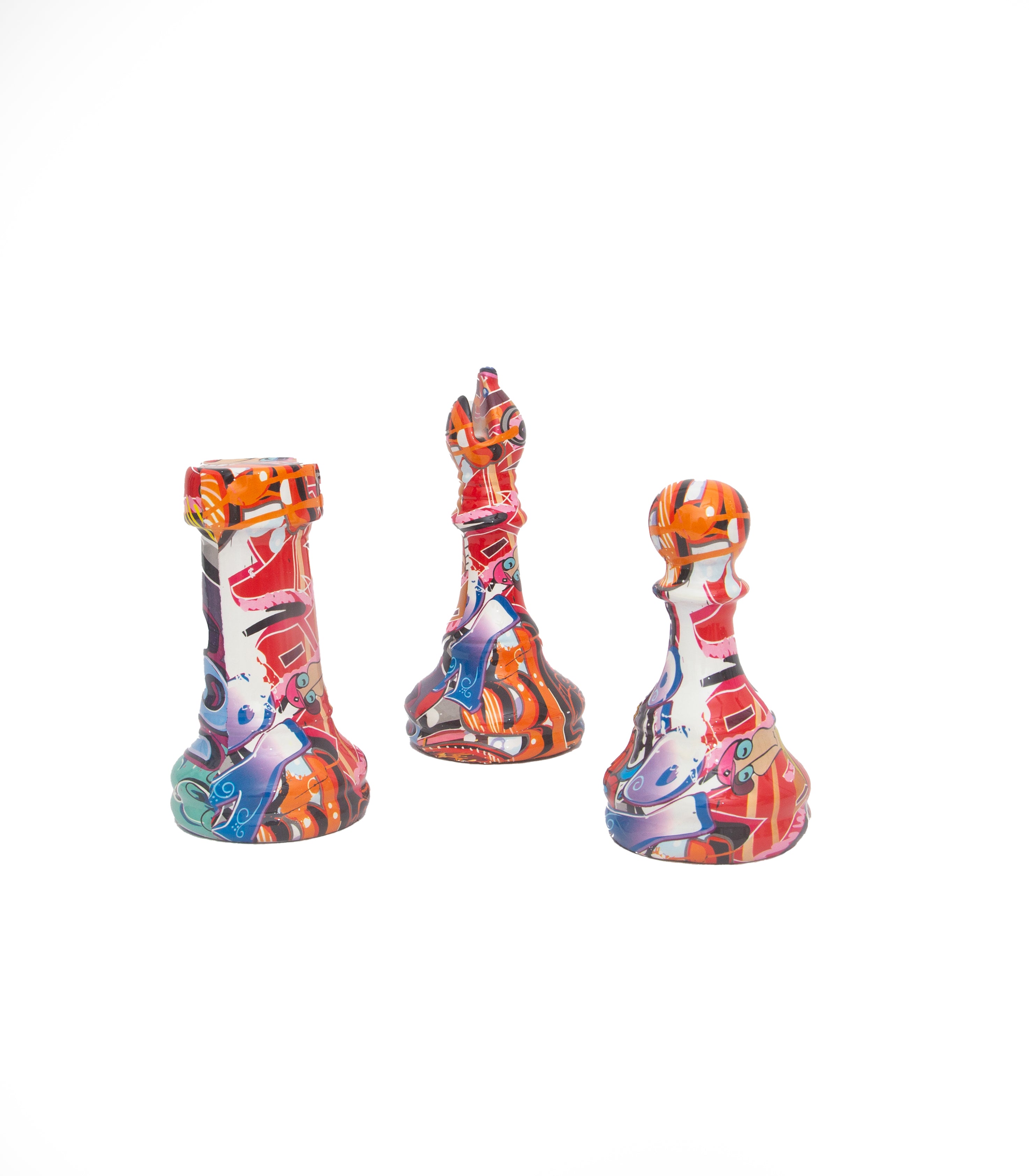 Graffiti Chess Sculpture set