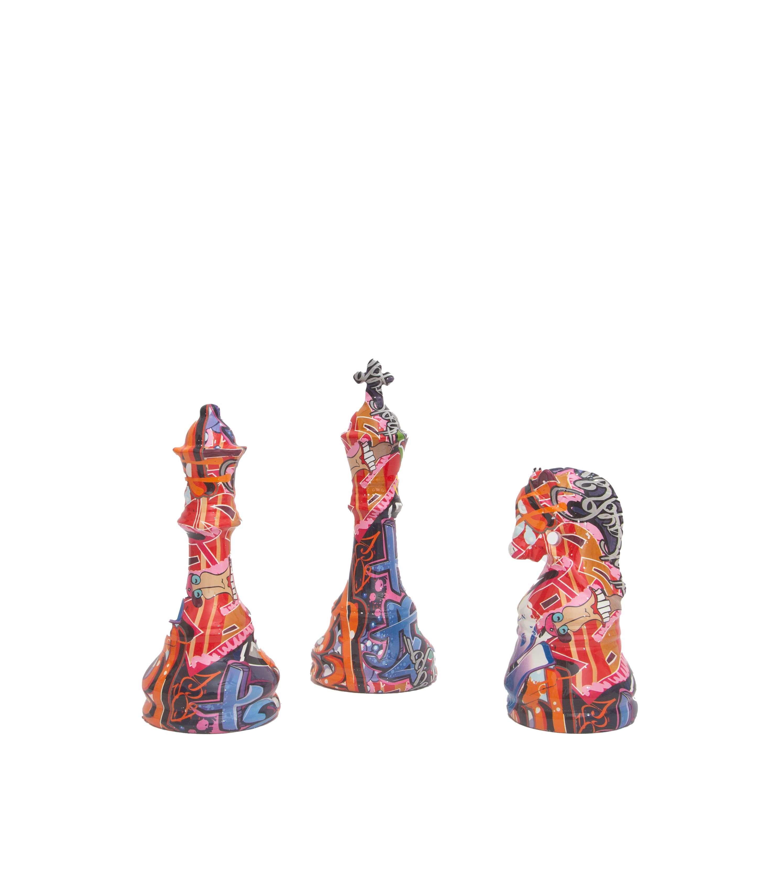 Graffiti Chess Sculpture set