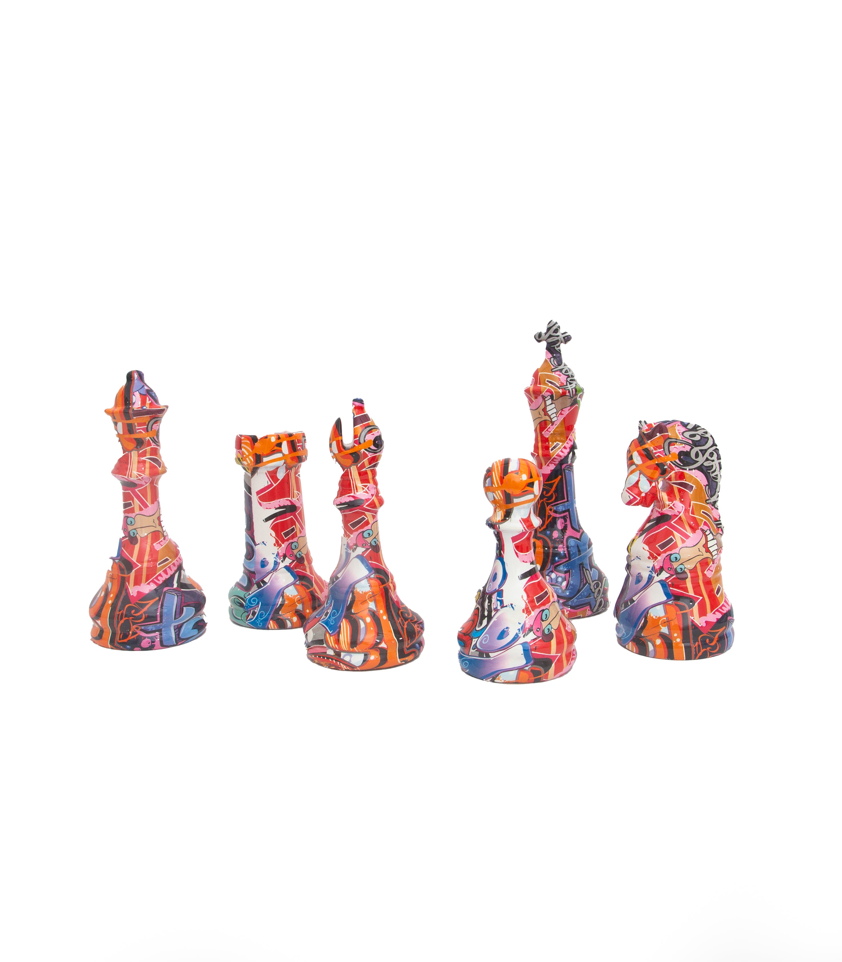 Graffiti Chess Sculpture set